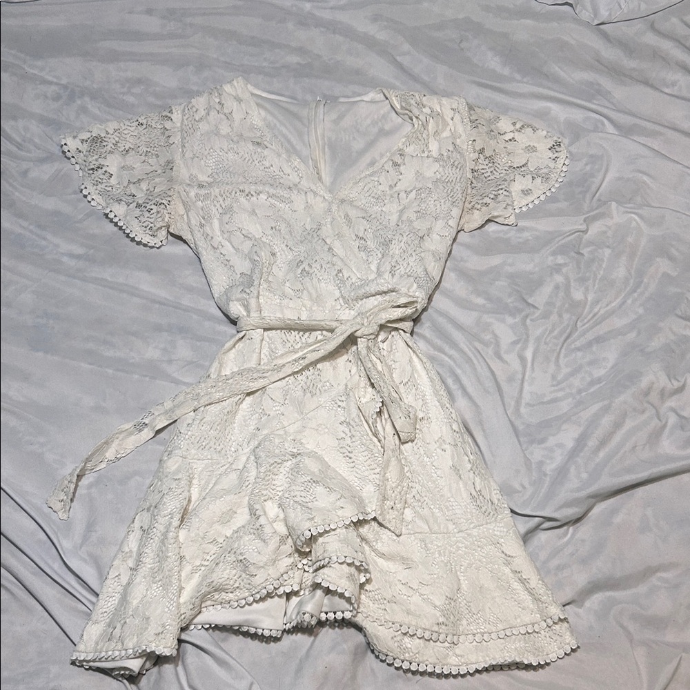 Elegant Lace Wrap Dress